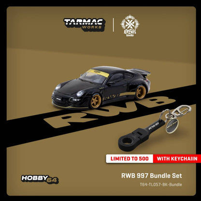 残り25台【世界限定500台】RWB997 Black ミニカー＆ RWB x OSK x TARMAC 10mm フレックスラチェットレンチキーホルダー