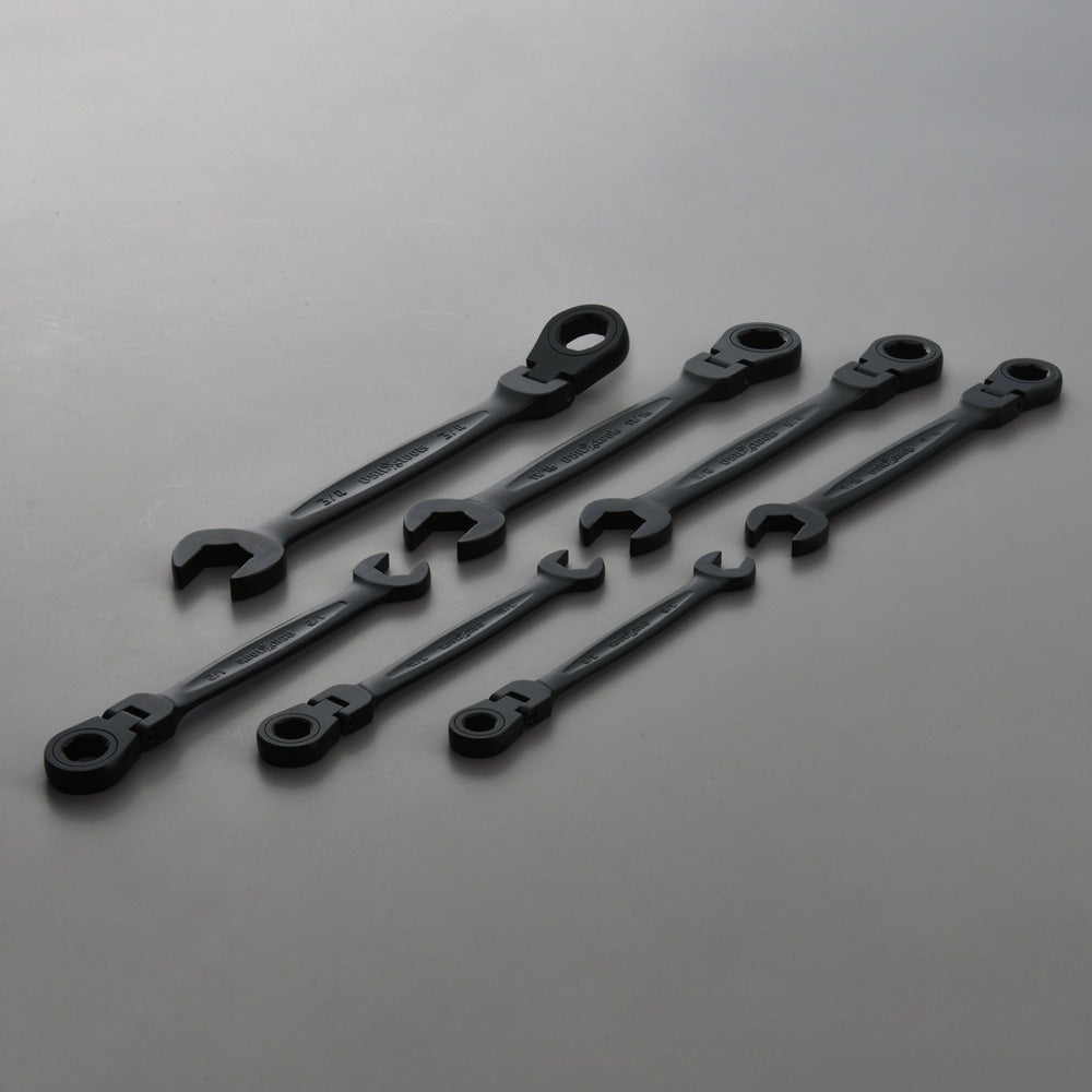 Anti-Slip フレックスヘッドレンチSET 7pcs/インチタイプ SAE